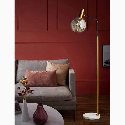 MIRODEMI Geneva Stylish Gold Glass Luxury Floor Lamp for Living Room Bedroom Home