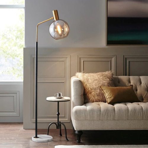 MIRODEMI Geneva Stylish Gold Glass Luxury Floor Lamp for Living Room Bedroom Home Hall