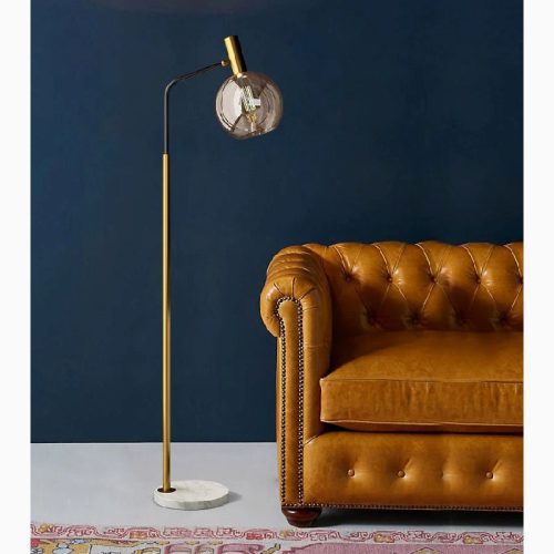 MIRODEMI Geneva Stylish Gold Glass Luxury Floor Lamp for Living Room Home Hall