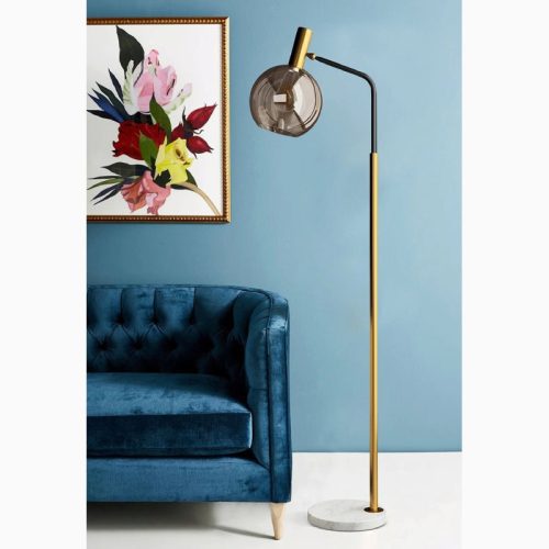 MIRODEMI Geneva Stylish Gold Glass Luxury Floor Lamp for Room Bedroom Home Hall