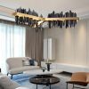 MIRODEMI® Genève | Black/Gold Chandelier for Living Room