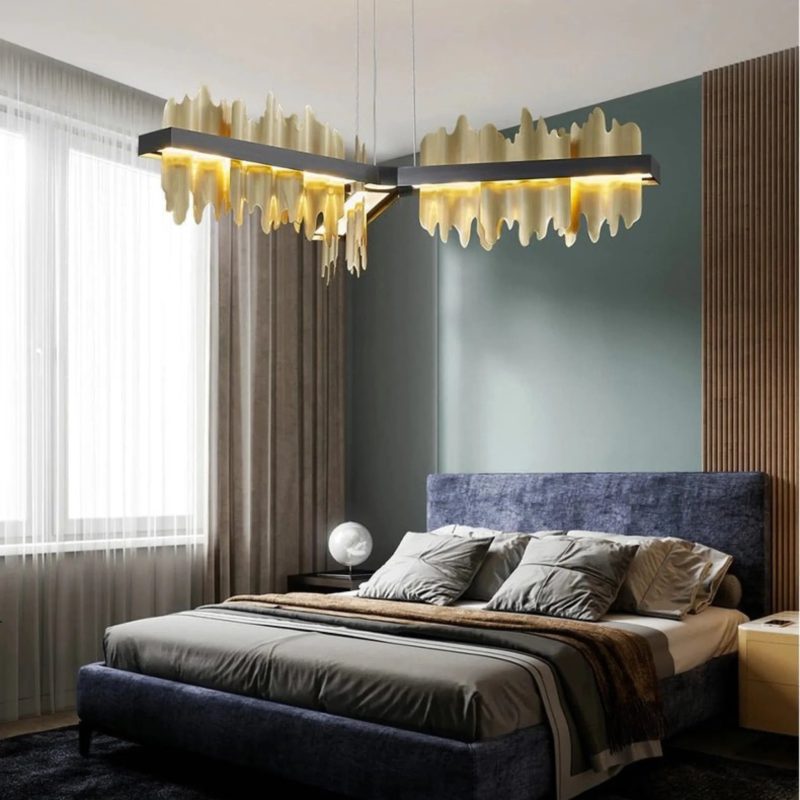 MIRODEMI Geneve Luxury Gold Long Chandelier