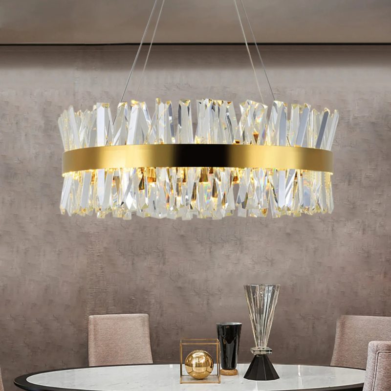 MIRODEMI Genk Gold Chrome Round Crystal Light