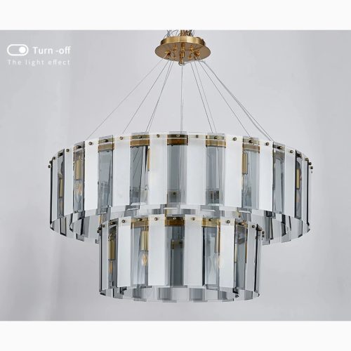 MIRODEMI Geraardsbergen Chrome Glass Round Chandelier