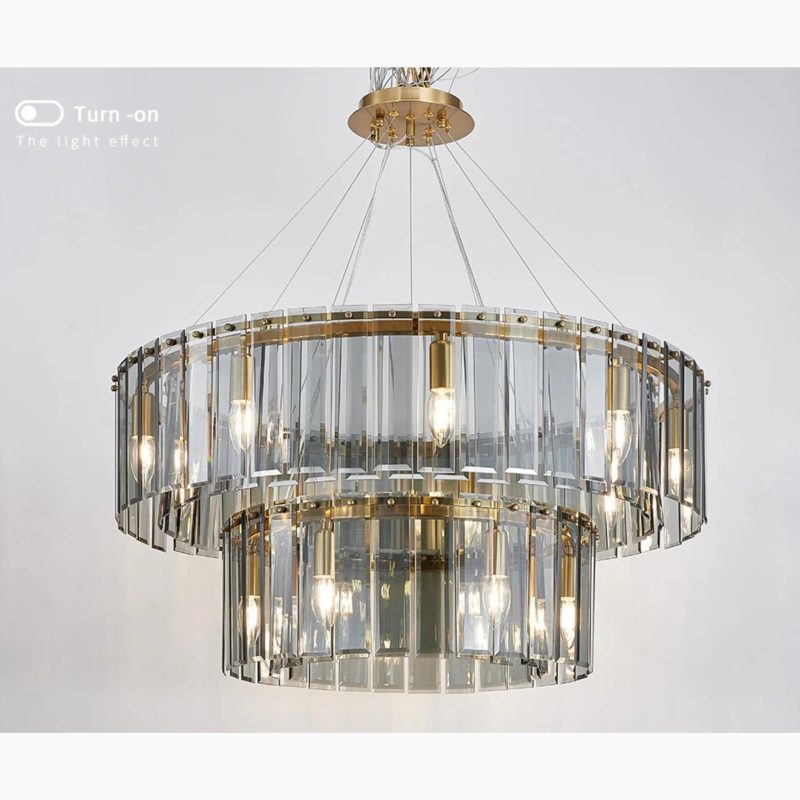 MIRODEMI Geraardsbergen Drum Chrome Glass Round Light