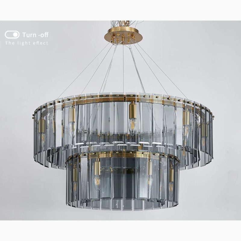 MIRODEMI Geraardsbergen Drum Chrome Glass Round Lighting