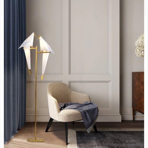 MIRODEMI Gersau Artistic Gold Modern Parrot Shaped Floor Lamp for Home Hall