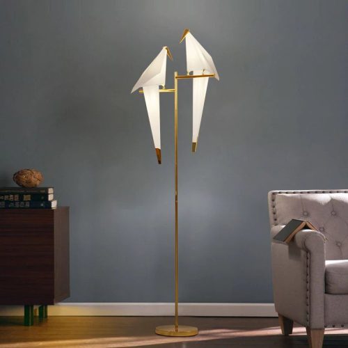 MIRODEMI Gersau Artistic Gold Modern Parrot Shaped Floor Lamp for Living Room Bedroom Home