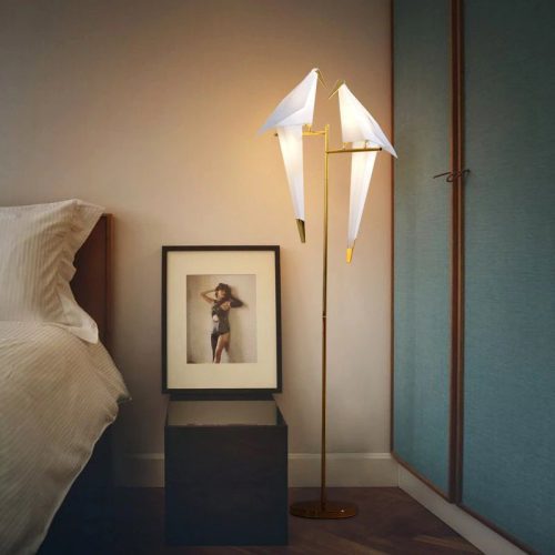 MIRODEMI Gersau Artistic Gold Modern Parrot Shaped Floor Lamp for Living Room Bedroom Home Hall