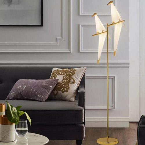 MIRODEMI Gersau Artistic Gold Modern Parrot Shaped Floor Lamp for Living Room Hall