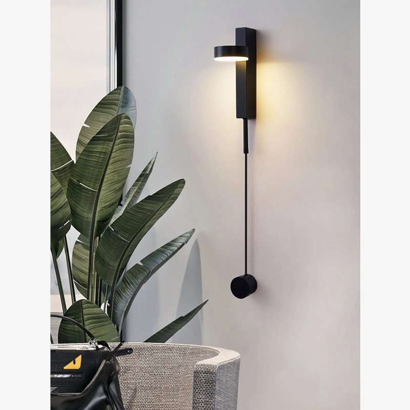 MIRODEMI Hergiswil Black And Gold Indoor LED Swivel Sconce