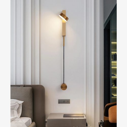 MIRODEMI Hergiswil Black And Gold Rotating LED Wall Fixture