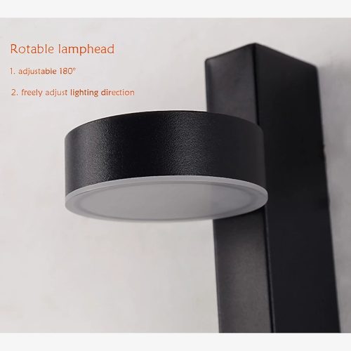 MIRODEMI Hergiswil Modern Black And Gold Rotating Wall Sconce