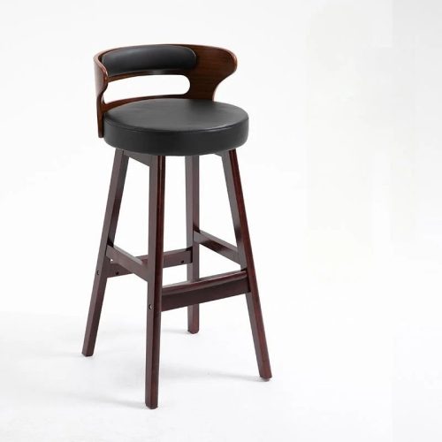 MIRODEMI High Leg Bar Stool with Backrest Made of Solid Wood luxury furniture decor