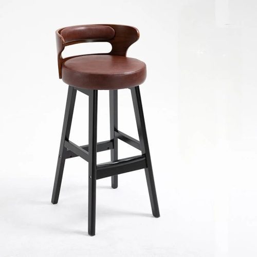 MIRODEMI High Leg Bar Stool with Backrest Made of Solid Wood luxury furniture decor Details