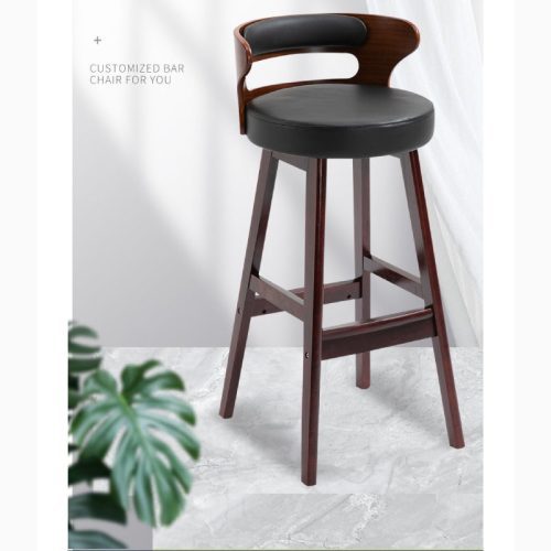 MIRODEMI High Leg Bar Stool with Backrest Made of Solid Wood luxury furniture decor bar furniture