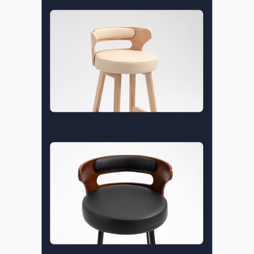 MIRODEMI High Leg Bar Stool with Backrest Made of Solid Wood luxury furniture decor bar furniture Details