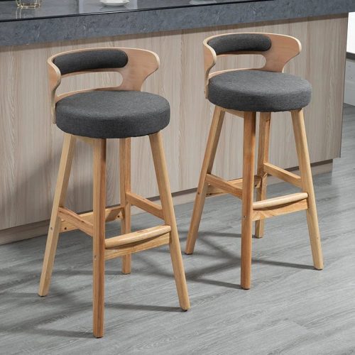 MIRODEMI High Leg Bar Stool with Backrest Made of Solid Wood luxury furniture decor bar furniture wood stool