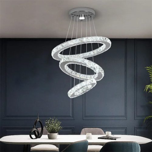 MIRODEMI Hinwil Ring Design Gold Chrome Chandelier for Dining Room