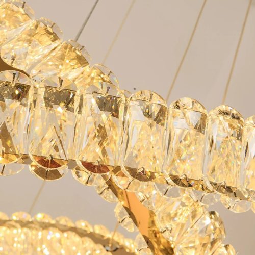 MIRODEMI Hinwil Ring Design Gold Chrome Crystal Chandelier