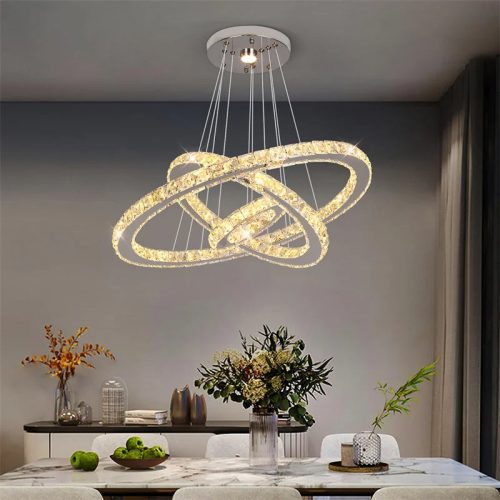 MIRODEMI Hinwil Ring Design Gold Crystal Chandelier for Dining Room