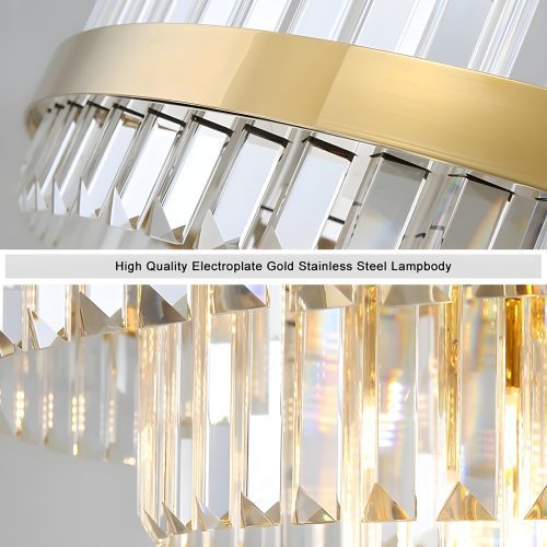 MIRODEMI Hoei Large Lux Crystal Gold Chandelier