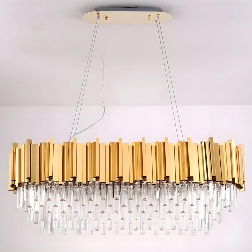 MIRODEMI Hooglede Modern Oval Luxury Classy Brushed Chandelier