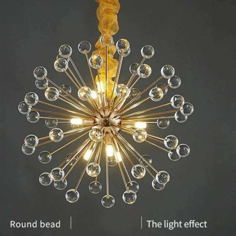 MIRODEMI Horw Clear Stone Gold Crystal Chandelier