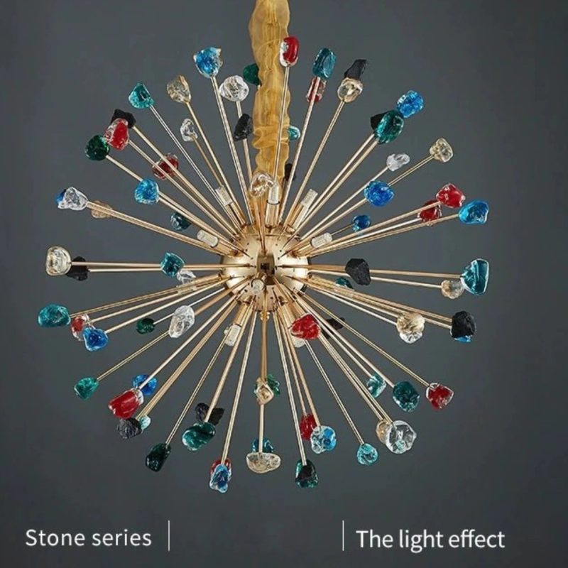 MIRODEMI Horw Colorful Stone Gold Crystal Light