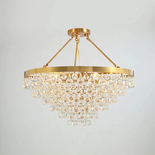 MIRODEMI Houffalize Gold Black Crystal Round Light