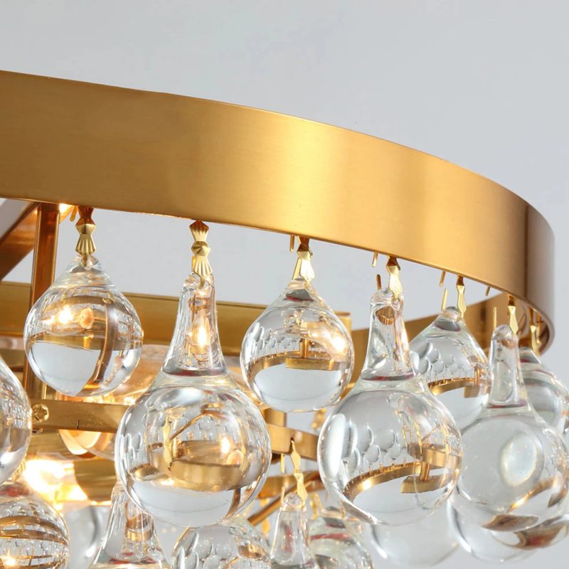 MIRODEMI Houffalize Gold Black Crystal Round Lighting