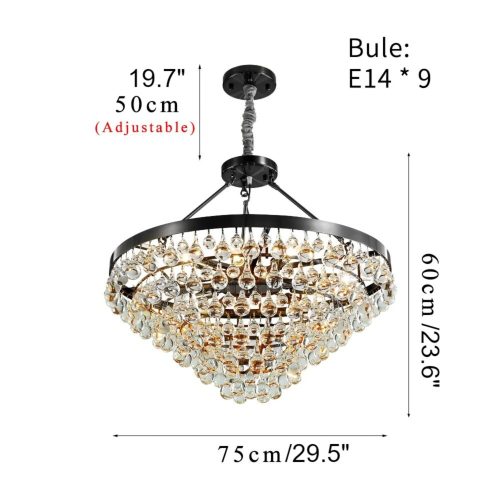 MIRODEMI Houffalize Modern Crystal Round Lamp