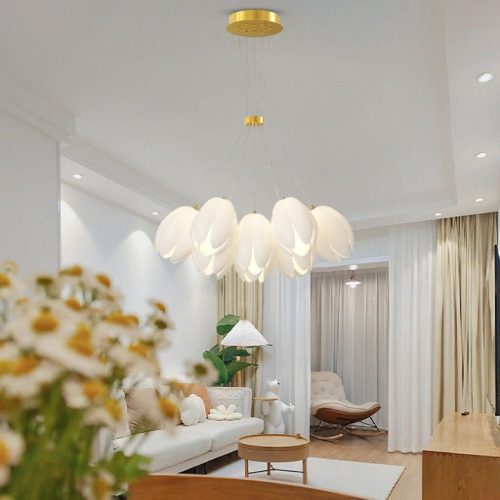 MIRODEMI Idro Modern Elegant Ceiling Chandelier in the Shape of Flower for Living Room