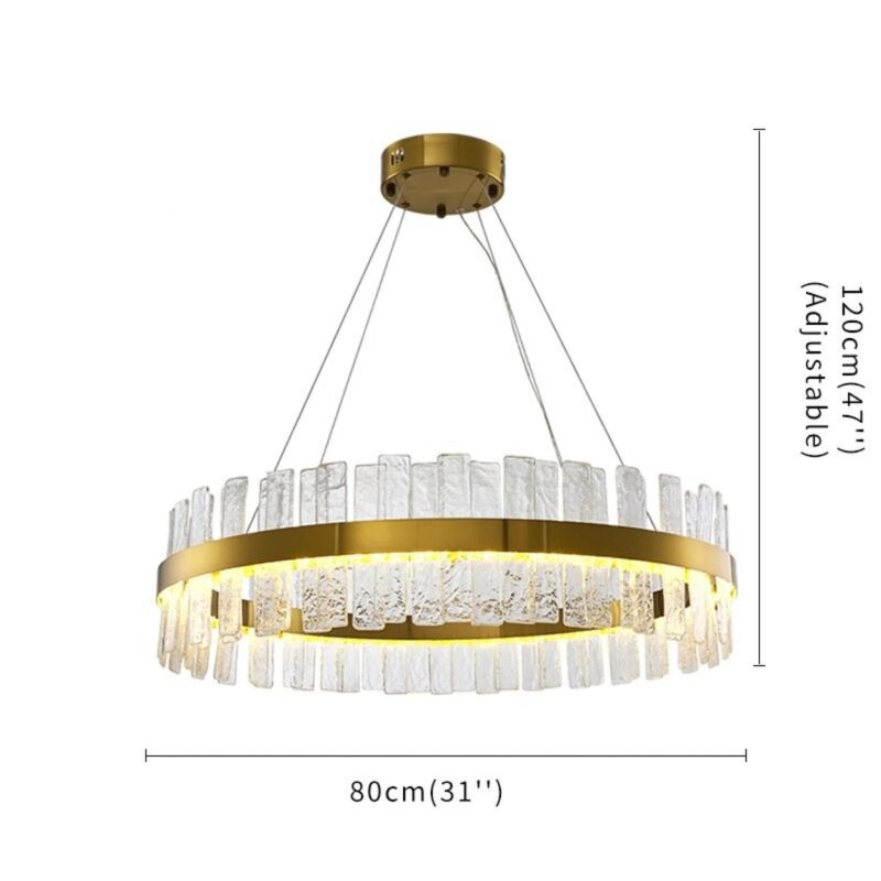 MIRODEMI Ieper Gold Glass Round Chandelier