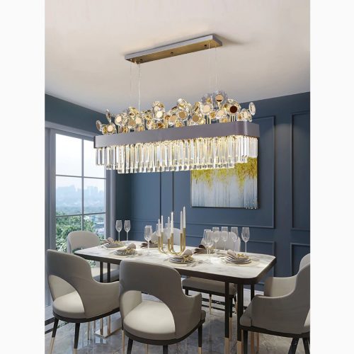 MIRODEMI Ilonse Outstanding Gold Black Crystal Chandelier