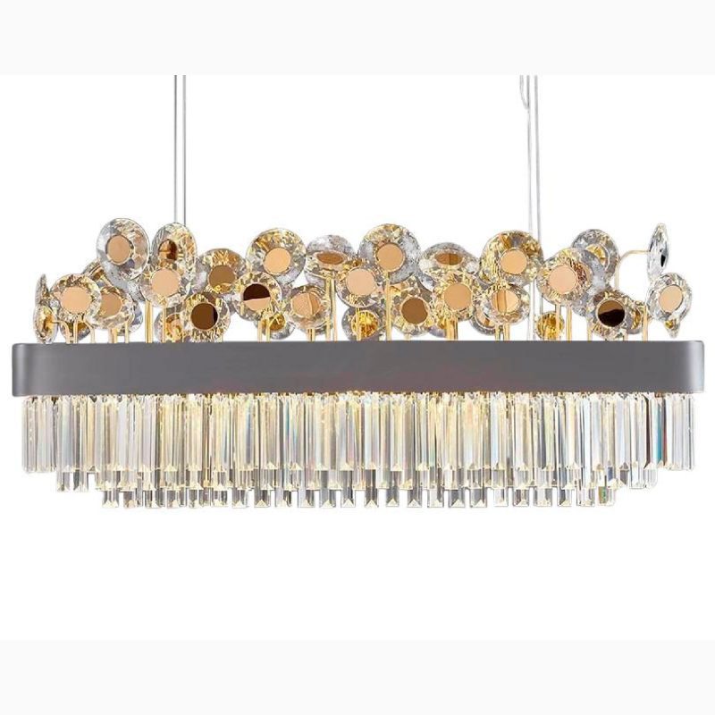 MIRODEMI Ilonse Outstanding Gold Black Crystal Luxury Chandelier