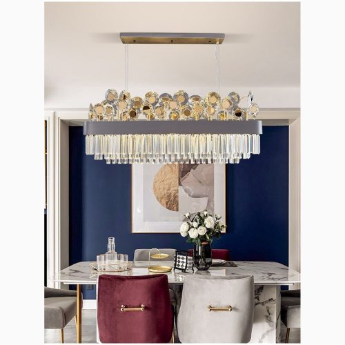 MIRODEMI Ilonse Outstanding Gold Black Crystal Rectangle Light