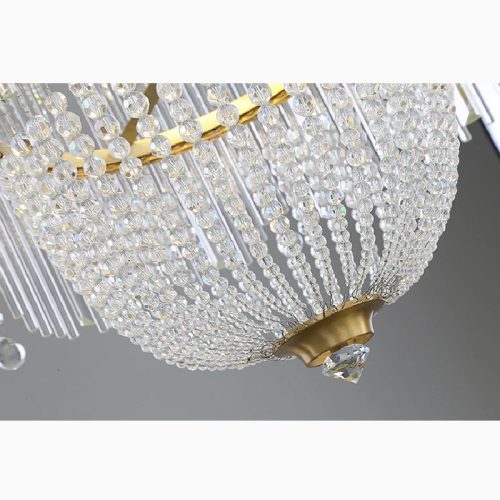 MIRODEMI Imperia Gorgeous Crystal Copper LED Chandelier for Dining Room Details