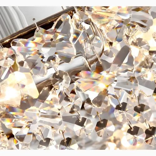 MIRODEMI Incisa Scapaccino Chrome Rectangular Crystal LED Chandelier for Dining Room Kitchen Island Small Details