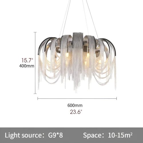 MIRODEMI Incudine Luxury Vintage LED Chandelier with Thin Chains Parameters 60cm