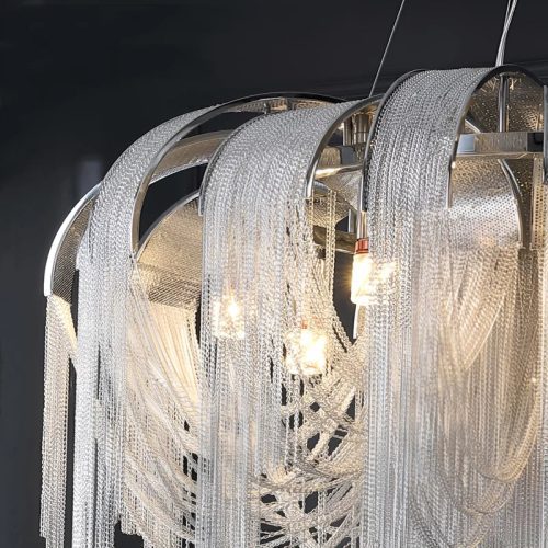 MIRODEMI Incudine Luxury Vintage LED Chandelier with Thin Chains Small Details