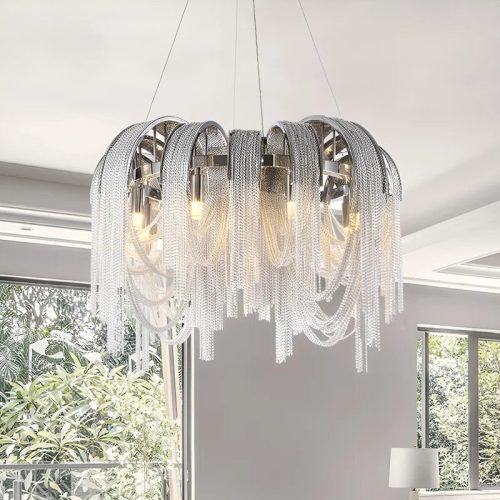 MIRODEMI Incudine Luxury Vintage LED Chandelier with Thin Chains for Kitchen