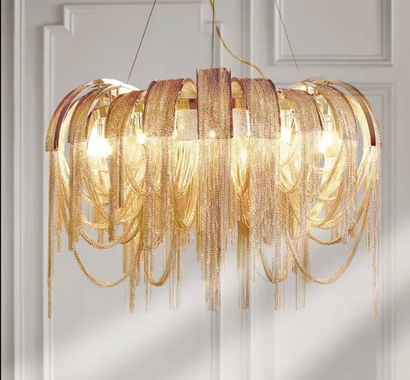 MIRODEMI Incudine Luxury Vintage LED Chandelier with Thin Chains for Kitchen Island