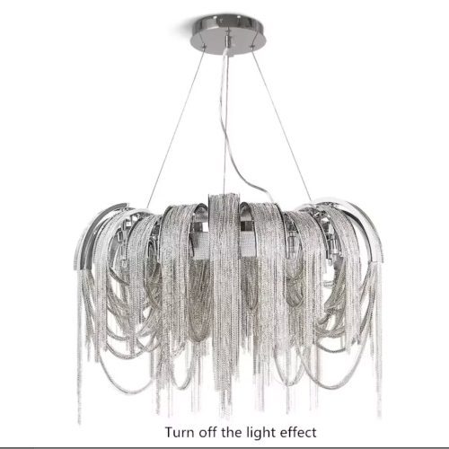 MIRODEMI Incudine Luxury Vintage LED Chandelier with Thin Chains for Kitchen Light Off