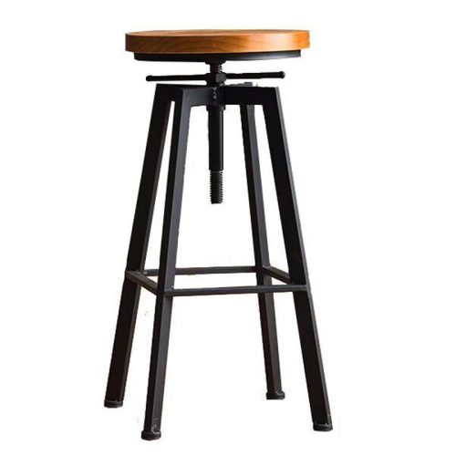 MIRODEMI Industrial Styled Iron Rotating Lifting Bar Stool