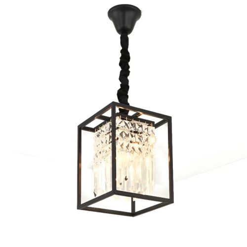 MIRODEMI Inverno e Monteleone Square Crystal Hanging LED Chandelier Black