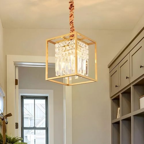 MIRODEMI Inverno e Monteleone Square Crystal Hanging LED Chandelier for Living Room