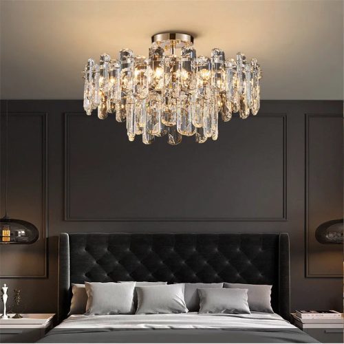 MIRODEMI Inverso Pinasca Tiered rystal Ceiling LED Chandelier for Bedroom