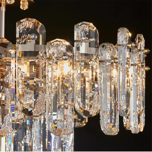 MIRODEMI Inverso Pinasca Tiered rystal Ceiling LED Chandelier for Living Room Details