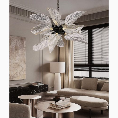 MIRODEMI Irsina Creative LED Chandelier Leaf for Living Room Kitchen